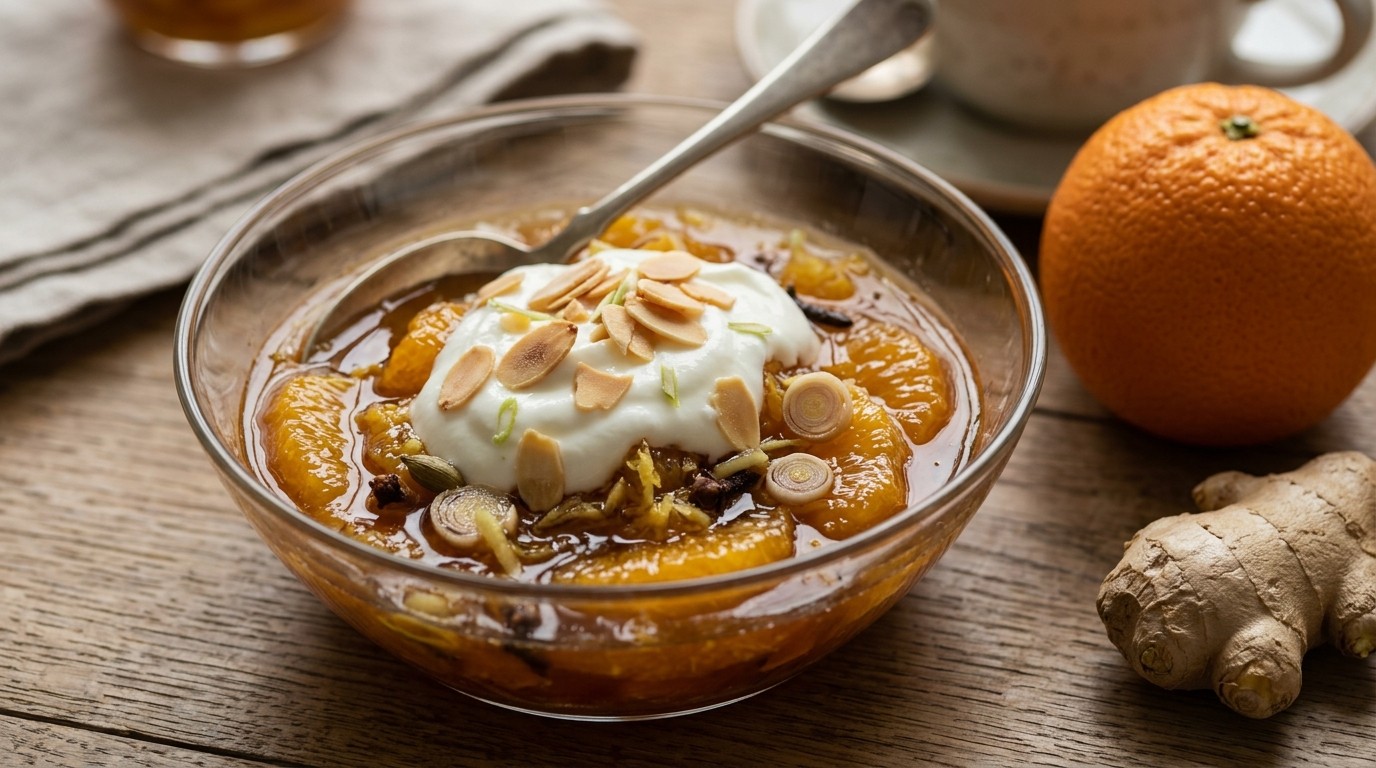 Sinaasappel-gembercompote