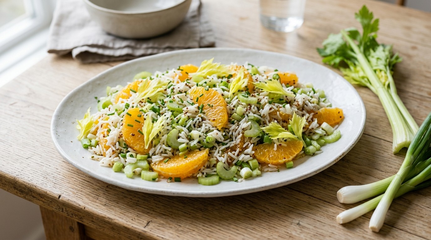 Sinaasappel-rijstsalade