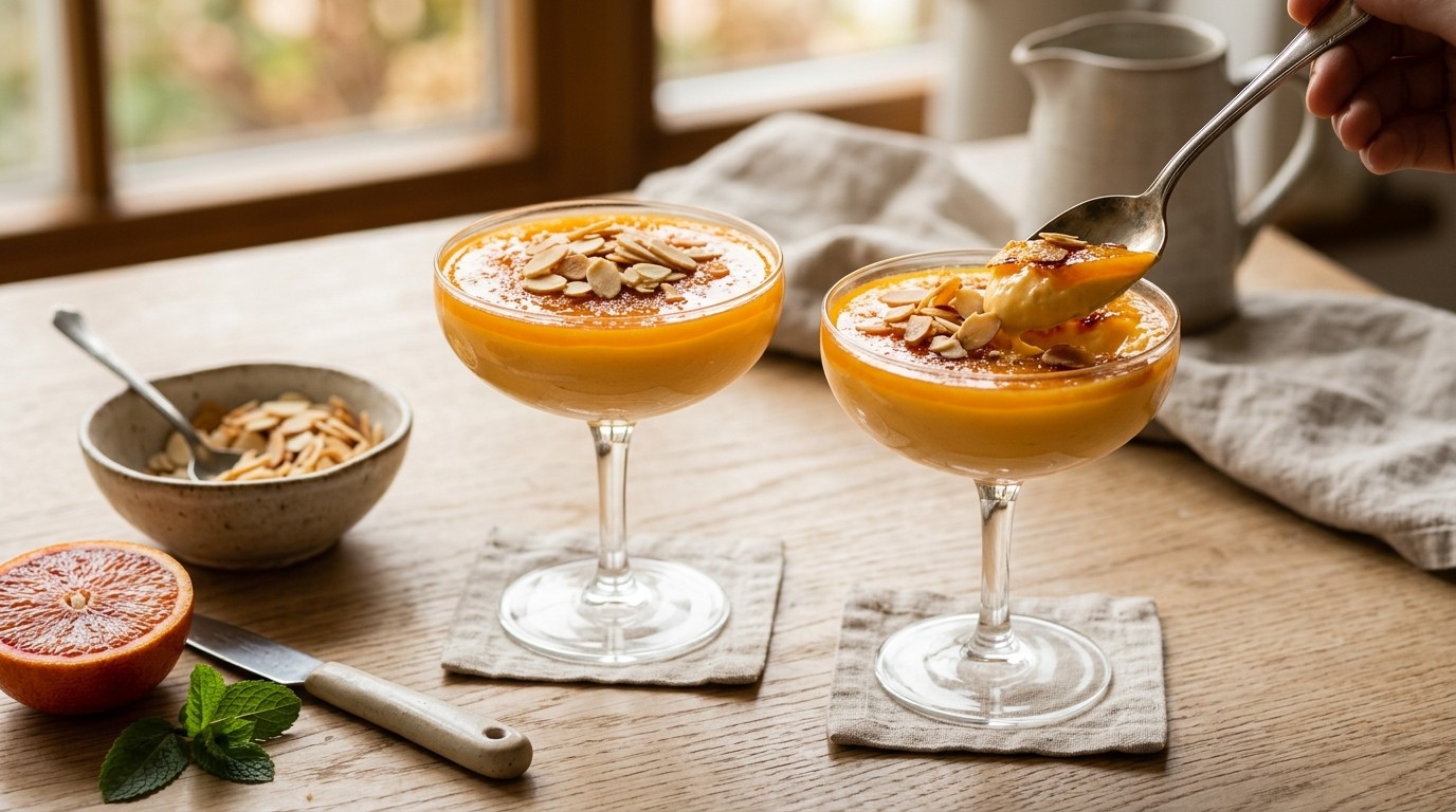 Sinaasappelcoupes met amandel