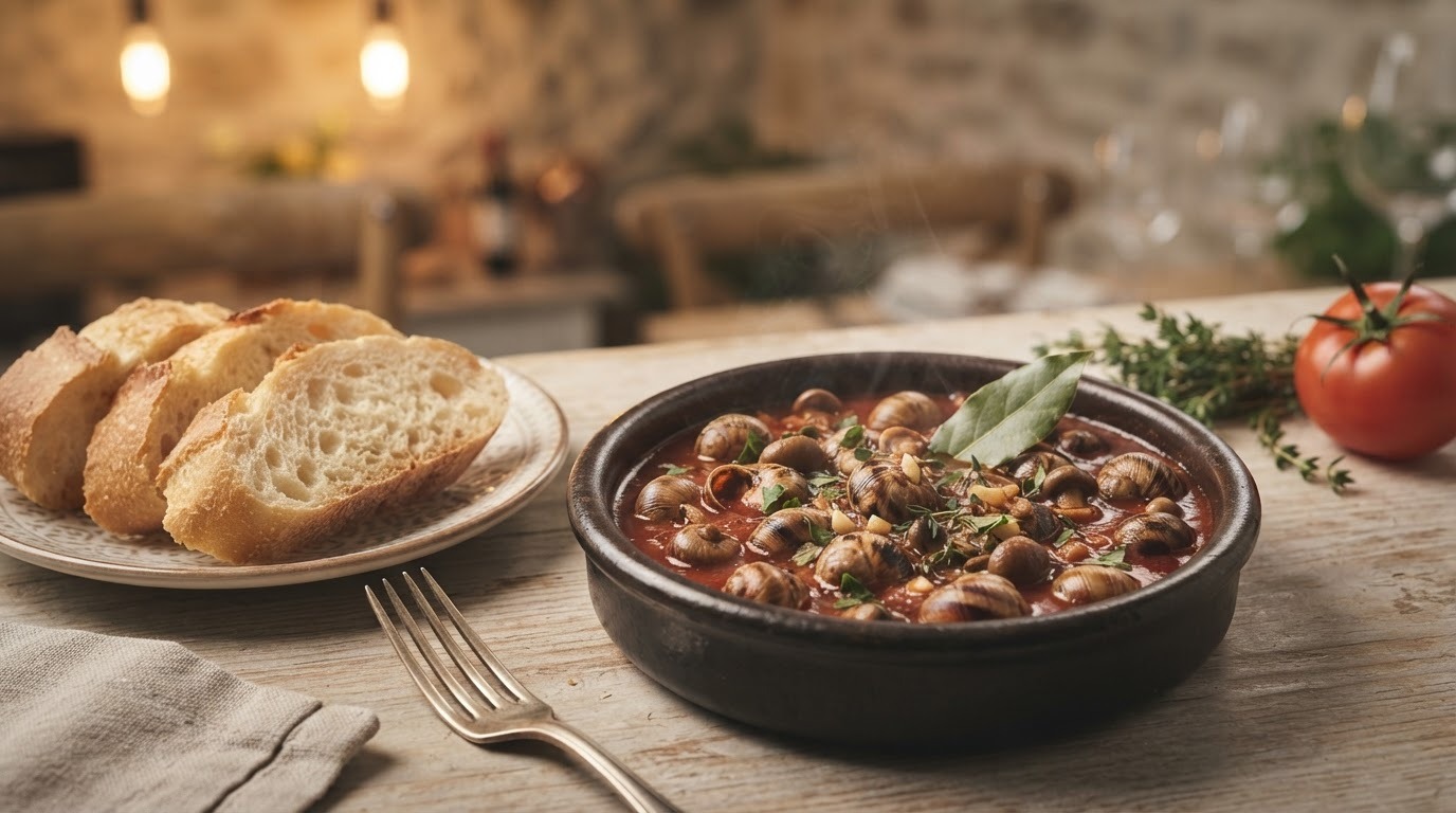 Slakken in tomatensaus