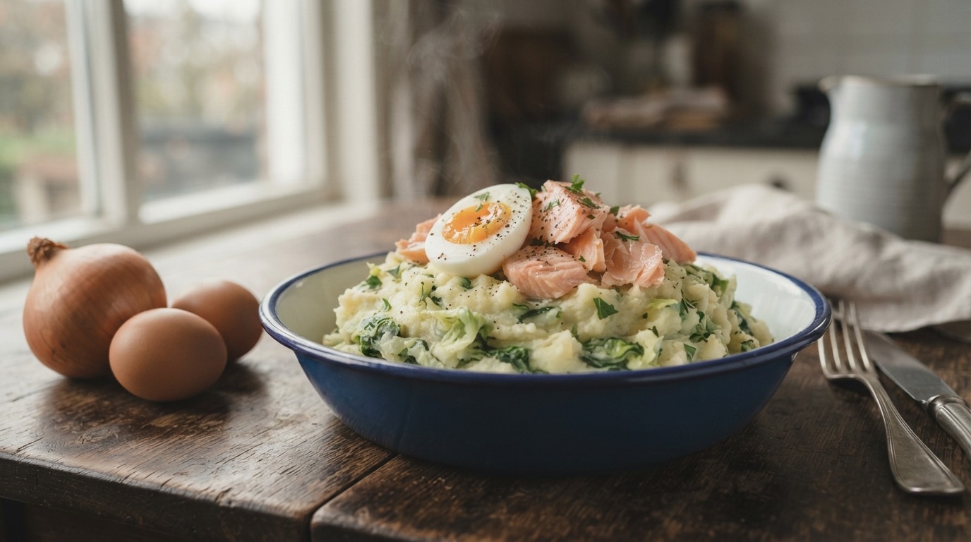 Slastamppot met zalm