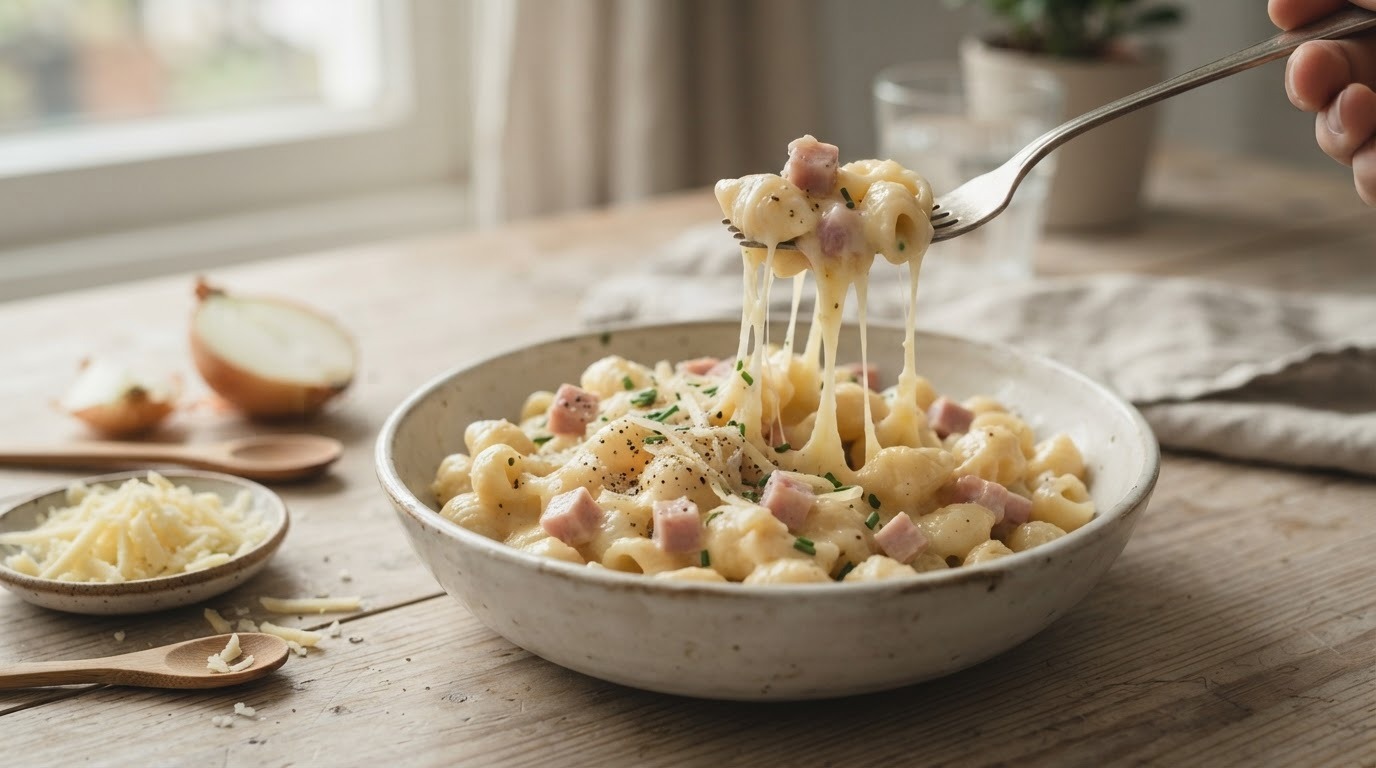 Snelle pasta met kaas voor kinderen