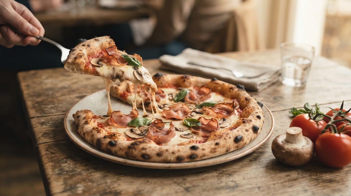 Snelle Pizza Ham-champignons