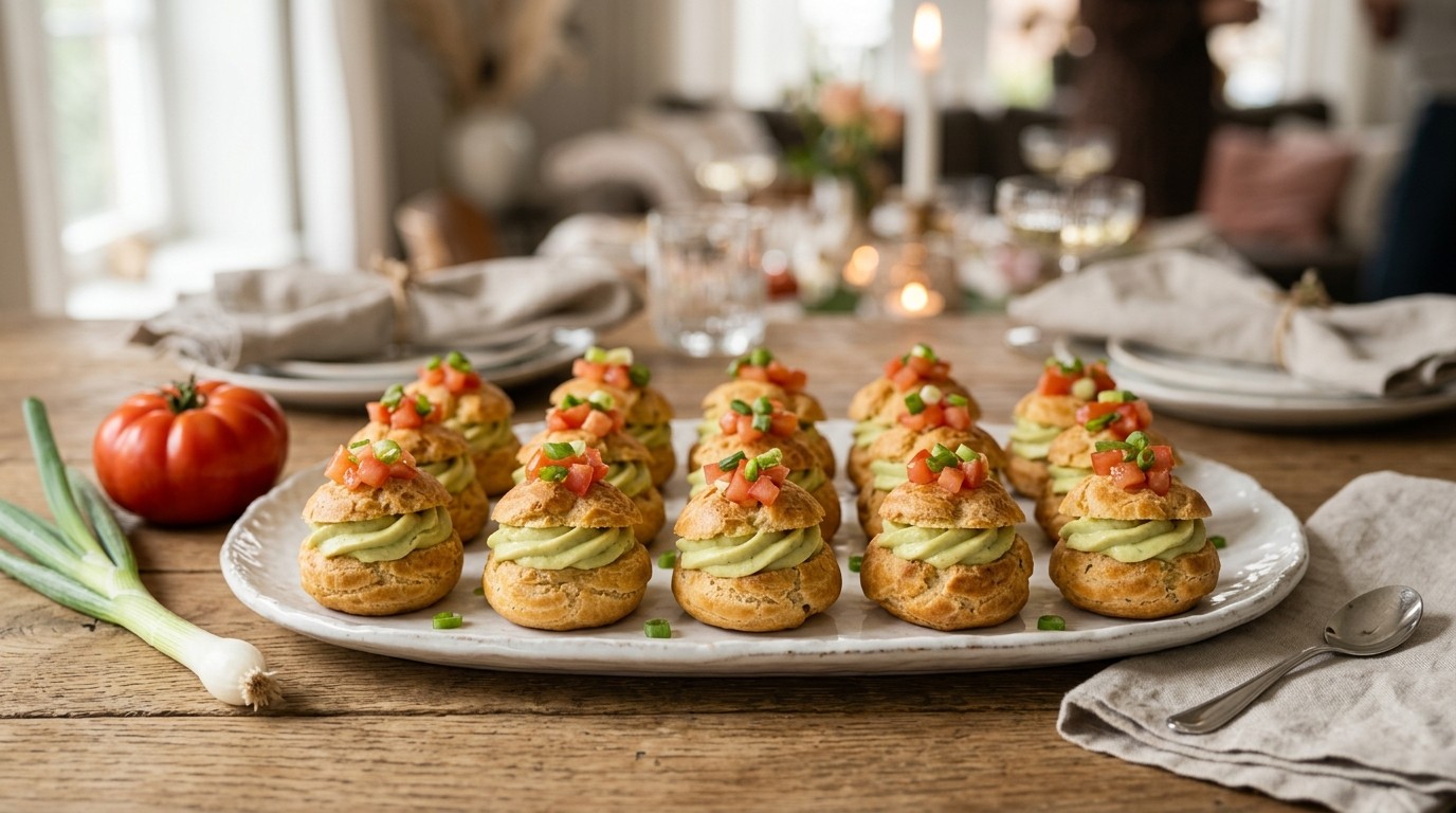 Soesjes gevuld met avocado-mousse 24 stuks