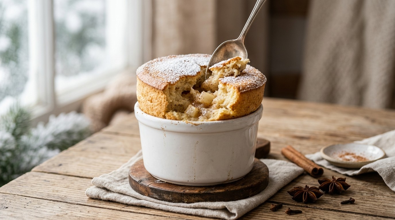Soufflé met peer en specerijen