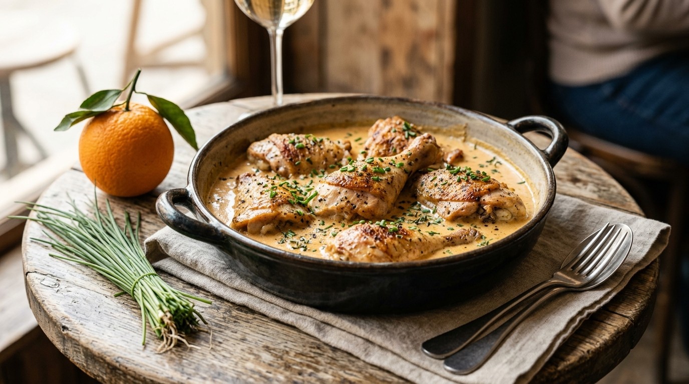 Spaanse kip in Sinaasappelroomsaus