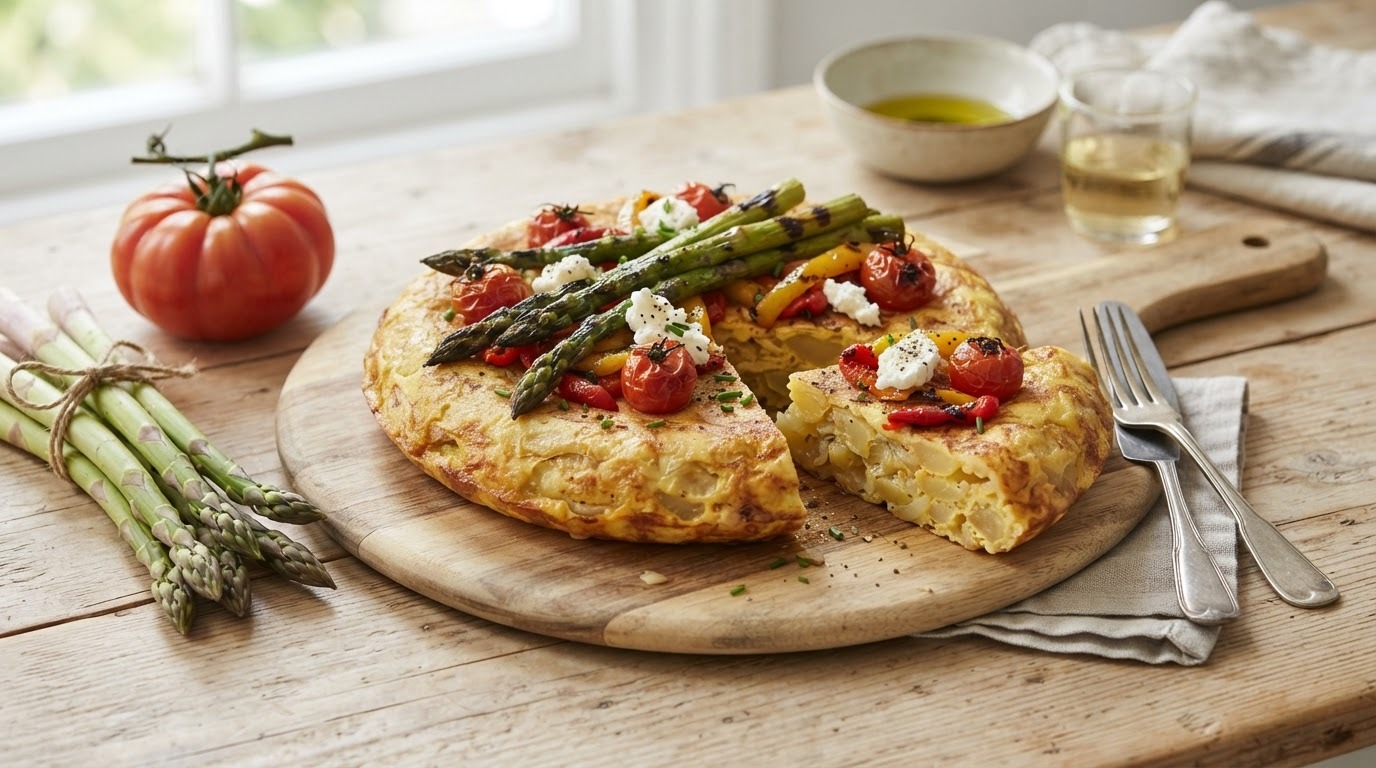 Spaanse Omelet met Gegrilde Groenten