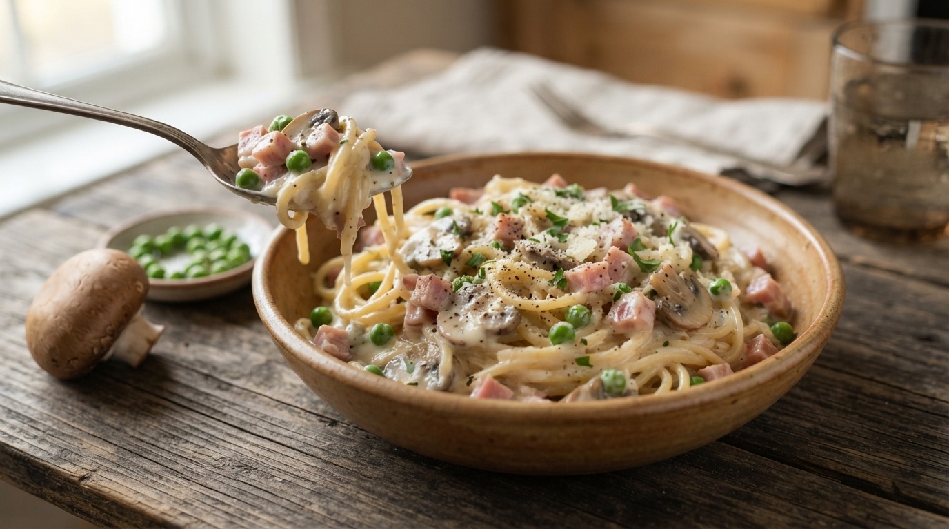 Spaghetti Carbonara met Philadelphia