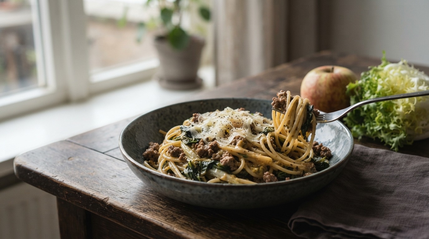 Spaghetti met andijvie