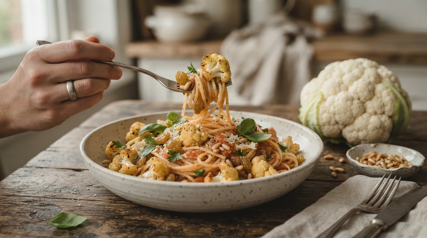 Spaghetti met bloemkool