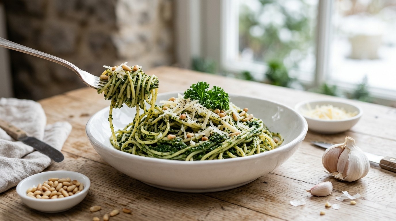Spaghetti met Boerenkoolpesto