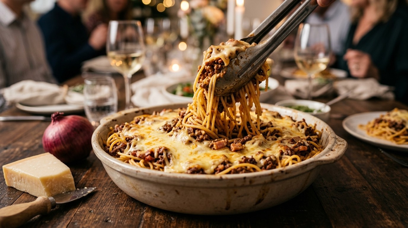 Spaghetti met Gehakt en Kaassaus Voor Buffet