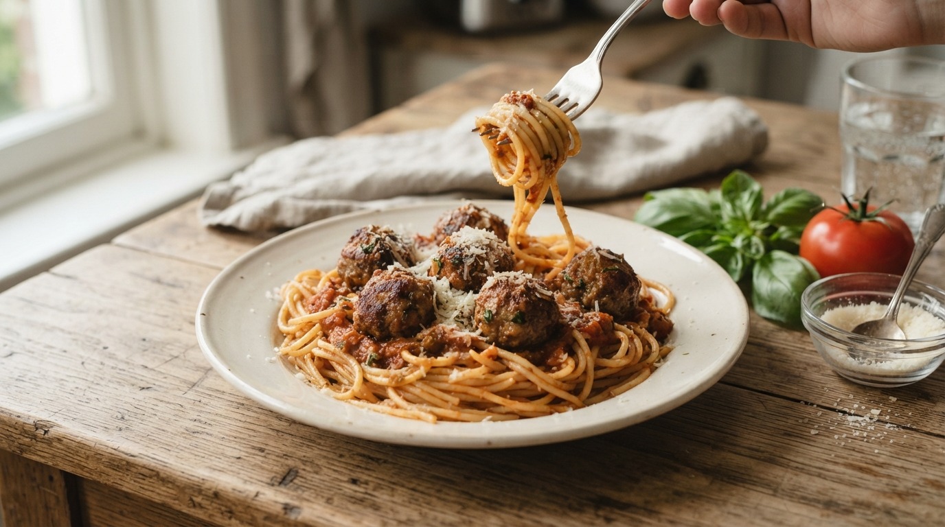 Spaghetti met gehaktballetjes