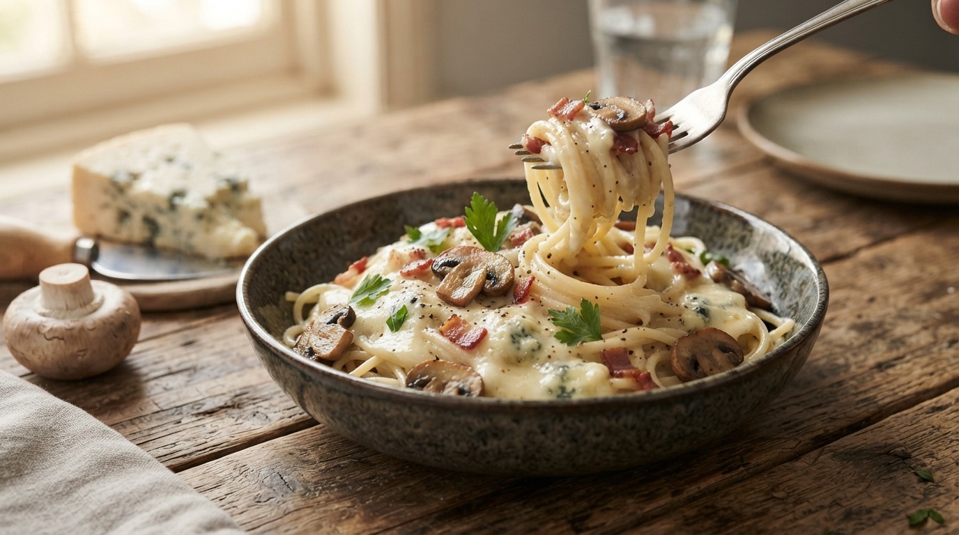 Spaghetti met gorgonzola
