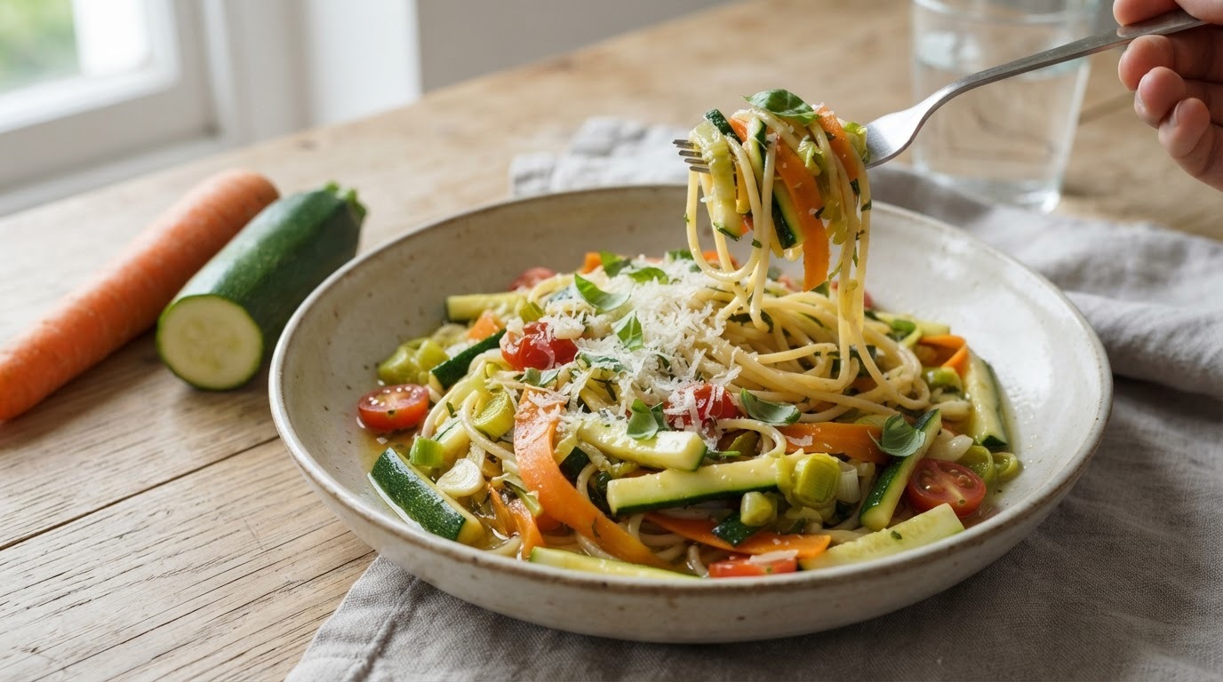 Spaghetti met groente