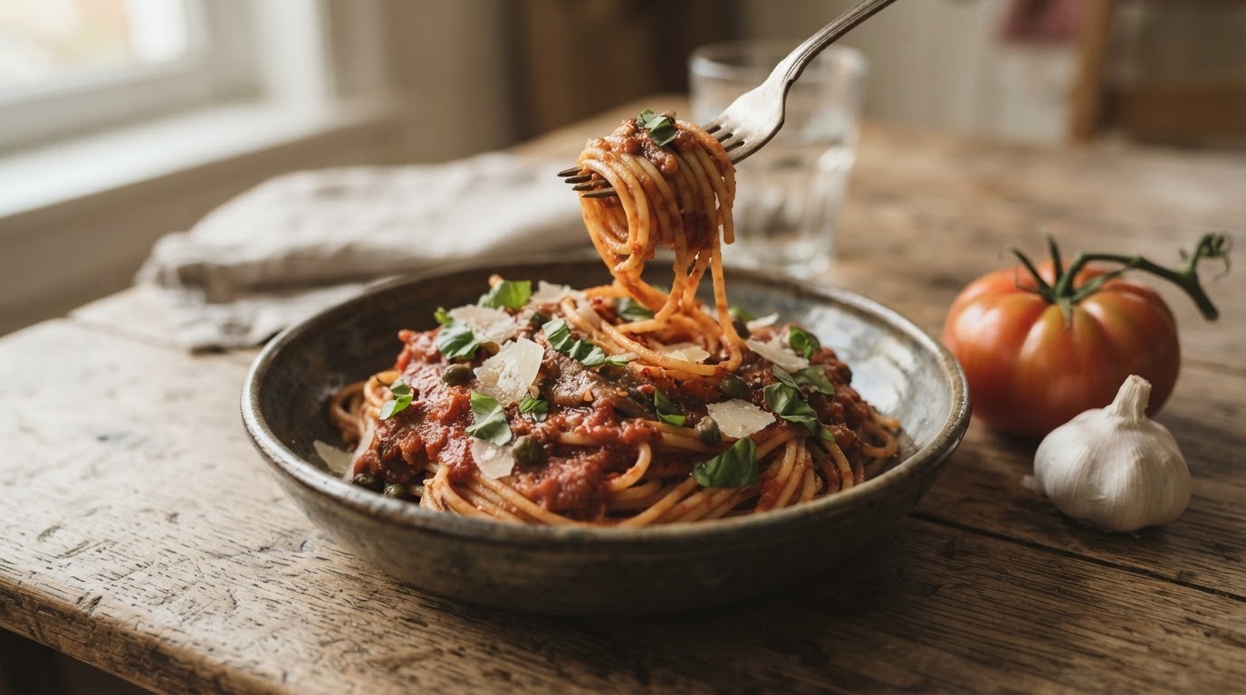 Spaghetti met tomatensaus