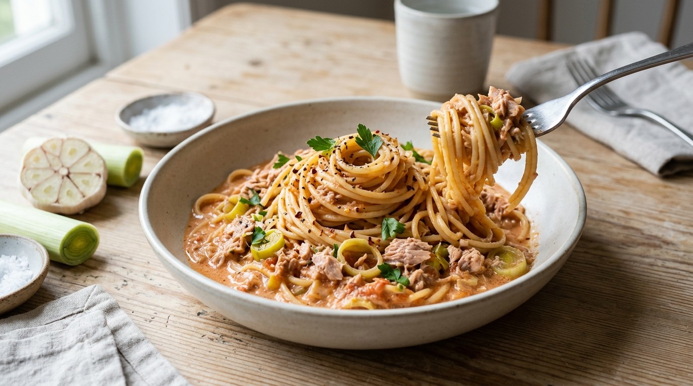 Spaghetti met tonijnsaus
