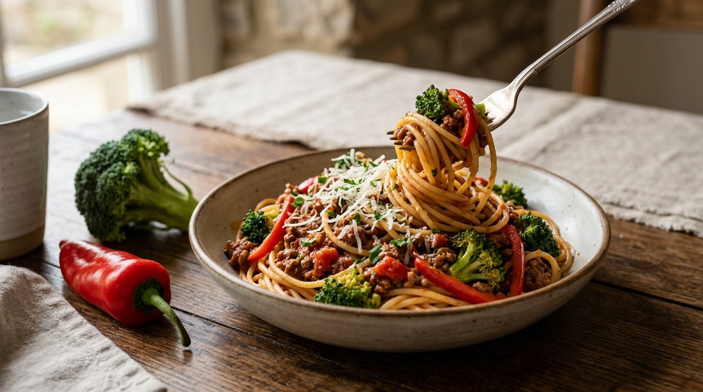 Spaghetti Prima Donna met gehaktsaus