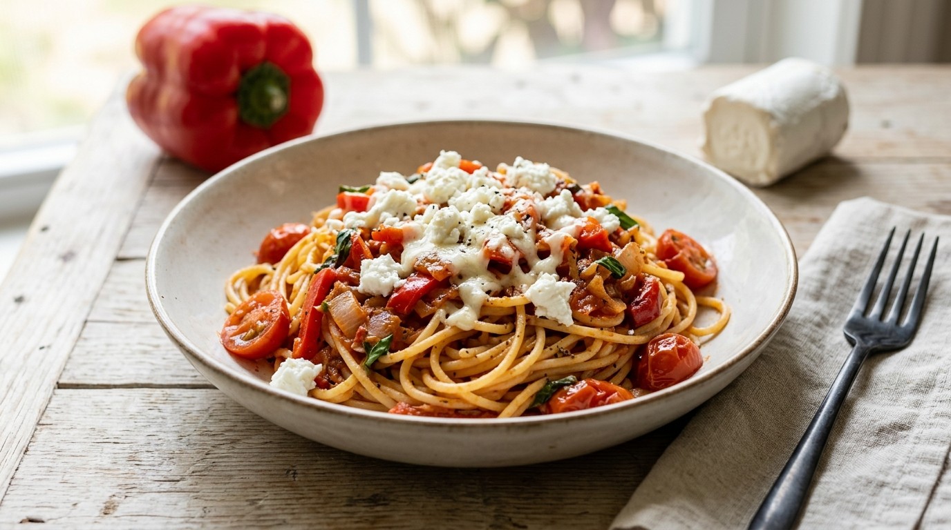 Spaghetti Verdure met Geitenkaas