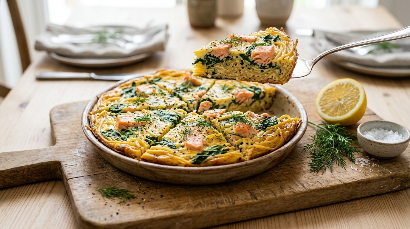 Spaghettitaart met Zalm Voor Buffet