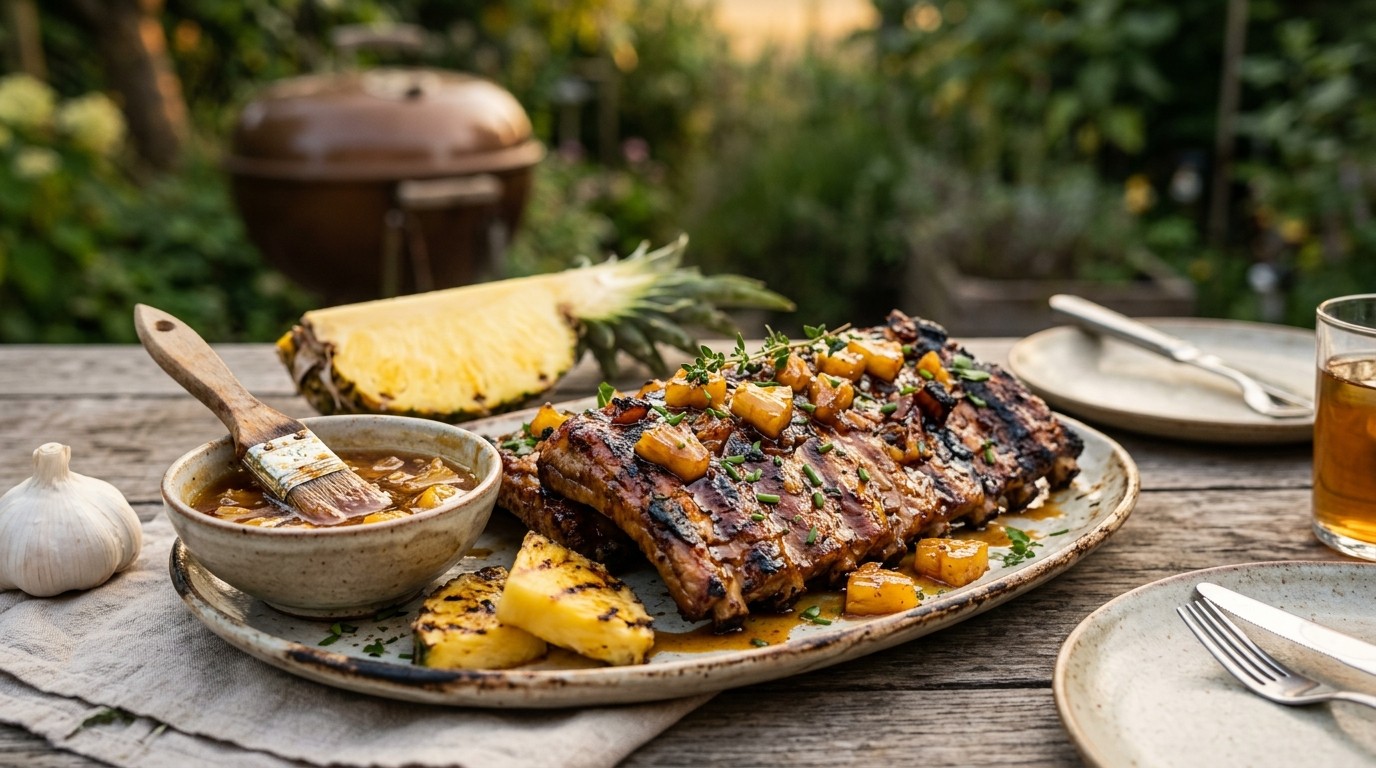 spare-ribsmarinade met ananas en honing