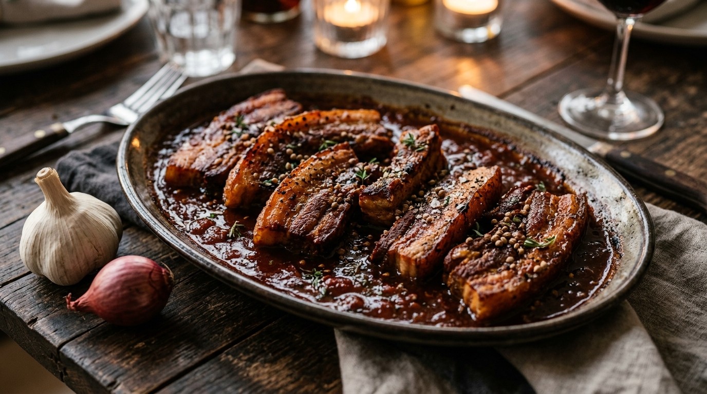 Speklapjes met exotische tomatensaus