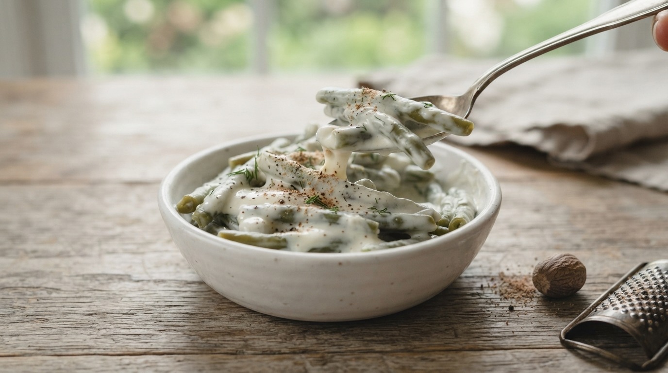 Sperziebonen met creme fraiche