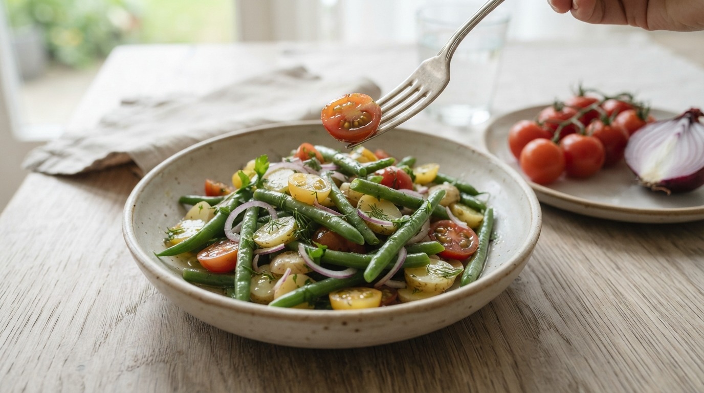 Sperziebonensalade met Tomaatjes