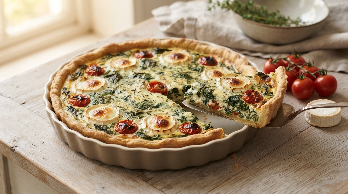 Spinazie-geitenkaas quiche