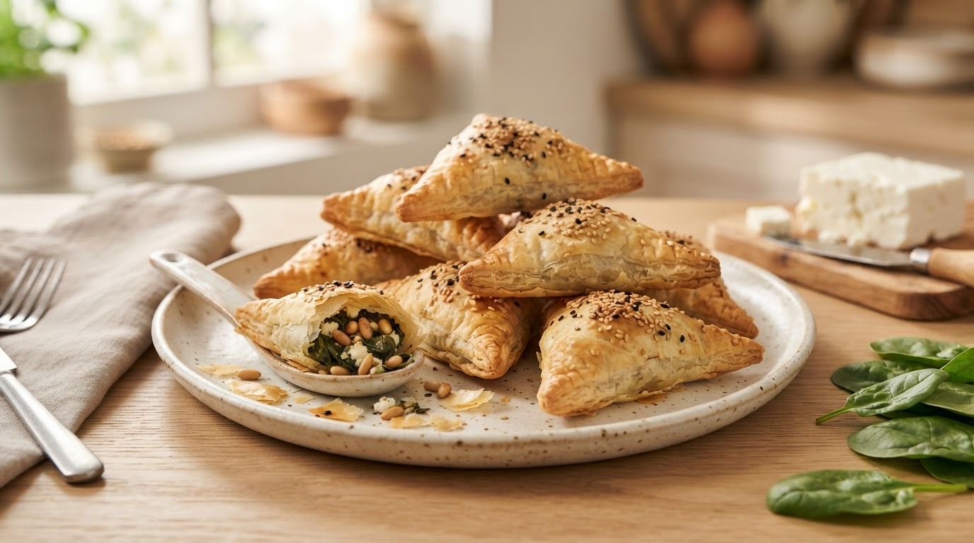 Spinazie met feta flapjes