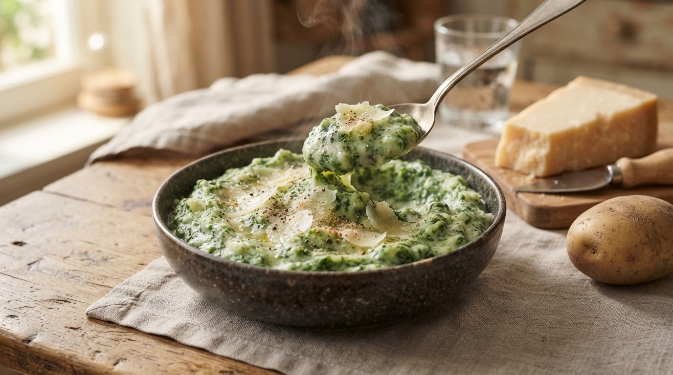 Spinaziepuree met parmezaanse kaas