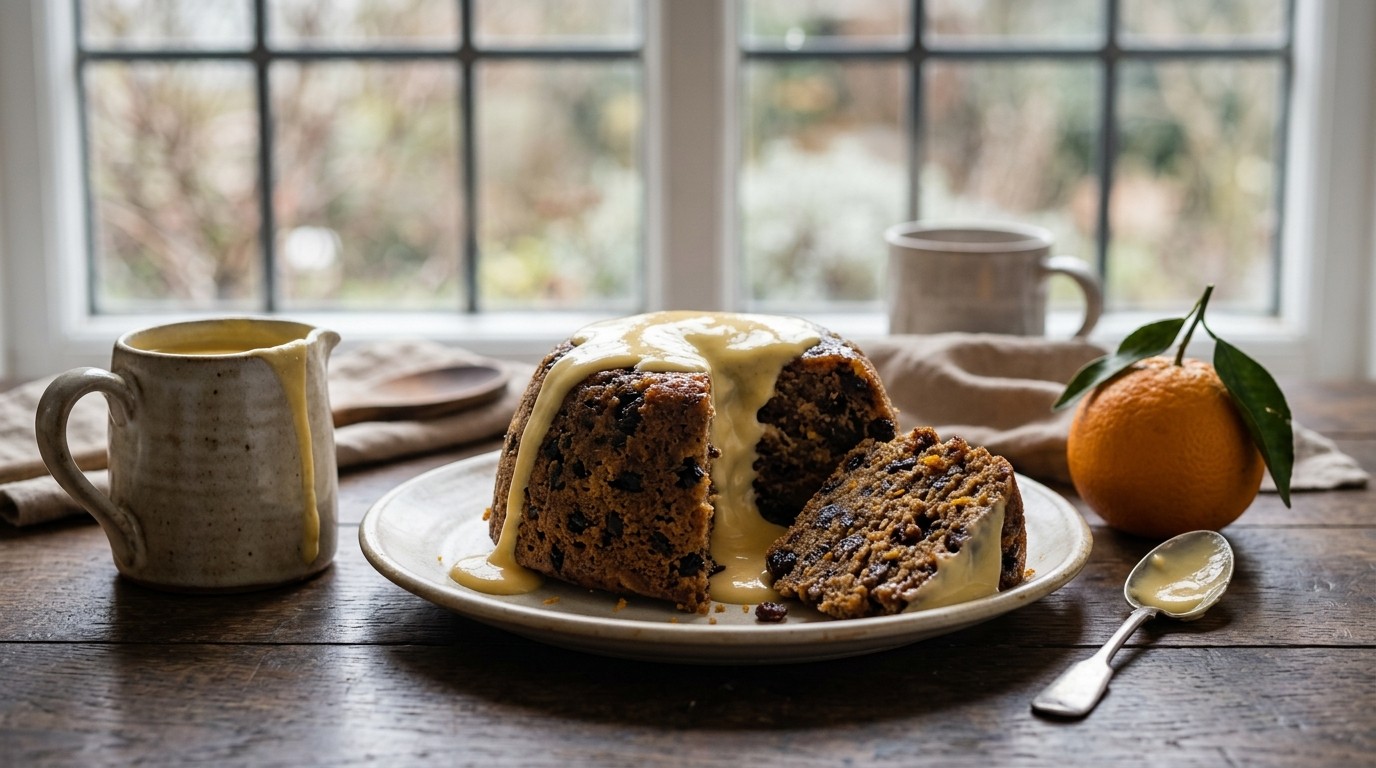 Spotted Dick met Custard
