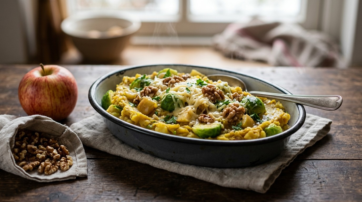 Spruitjesstamppot met Appel en Kerrie