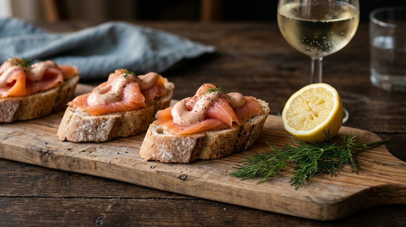 Stokbrood Gerookte Zalm met Cocktailsaus