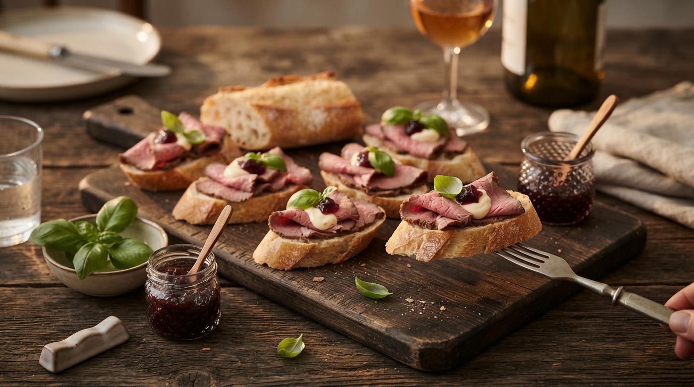 Stokbrood met rosbief