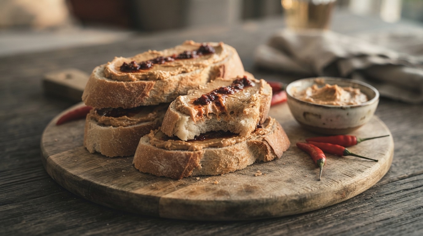 Stokbrood pindakaas-sambal