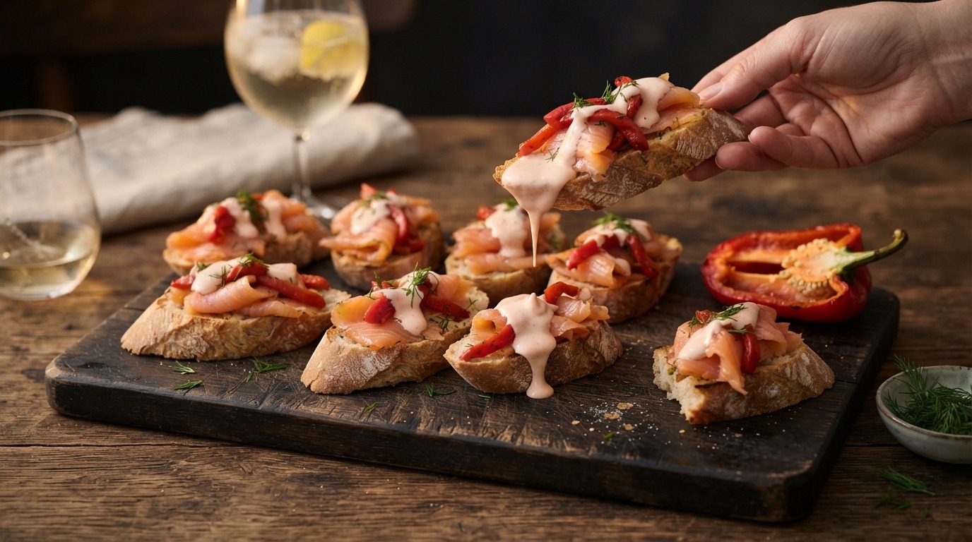Stokbrood zalm-paprika