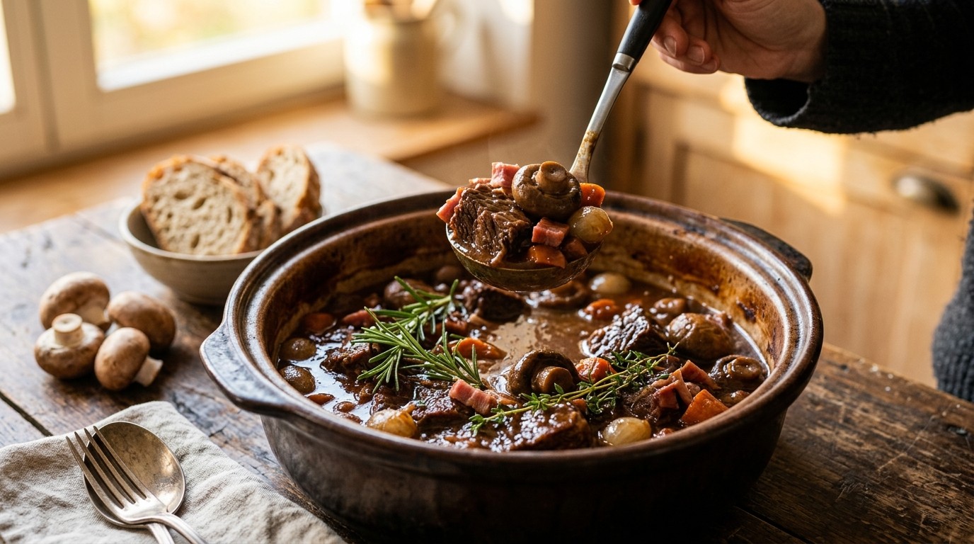 Stoofpot rundvlees met kastanje champignons