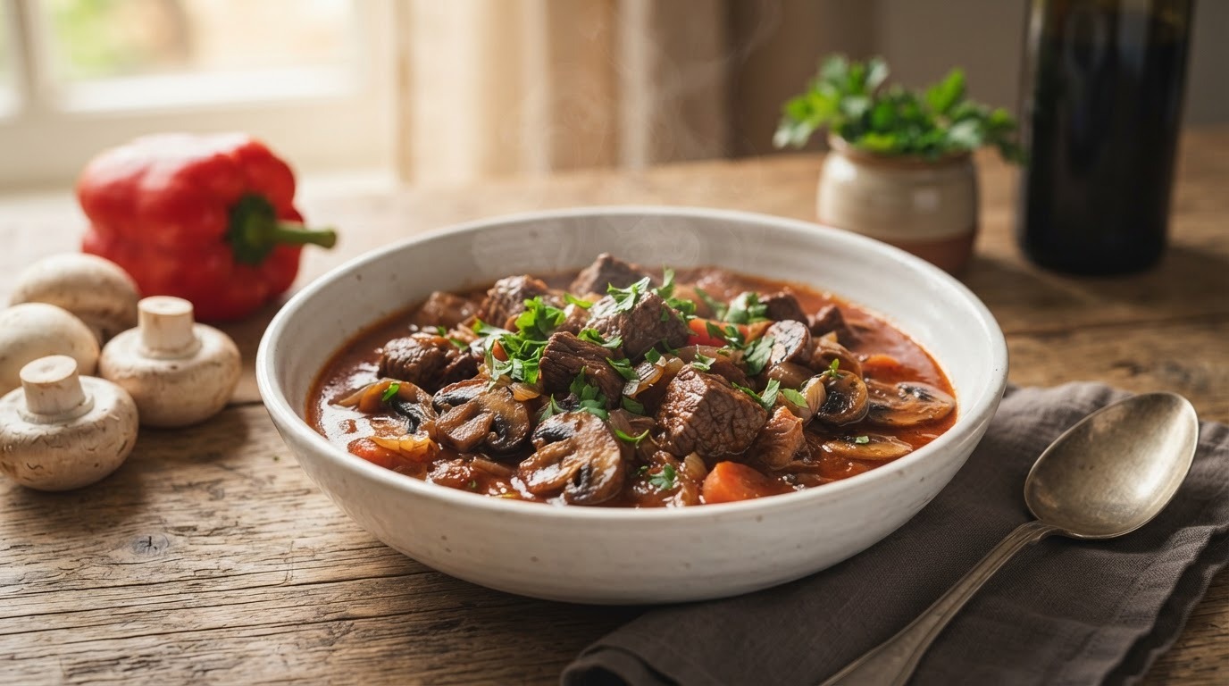 Stoofpotje met champignons