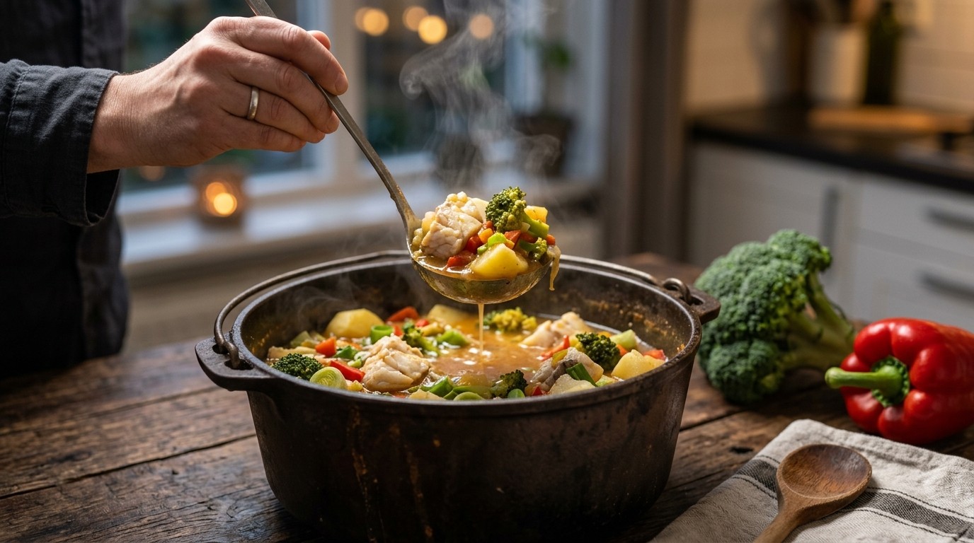 Stoofpotje van Nijlbaars met Aardappelen en Broccoli