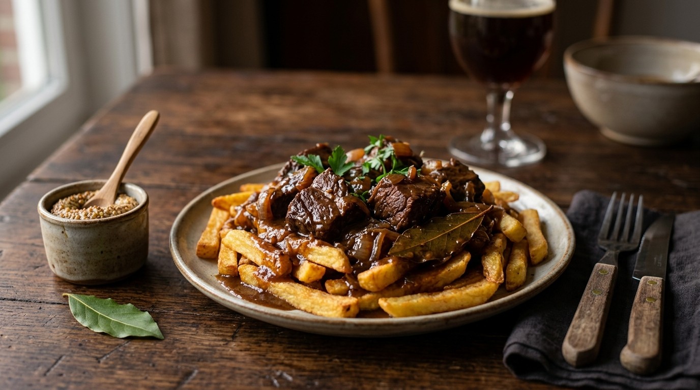 Stoofvlees in donker biersaus