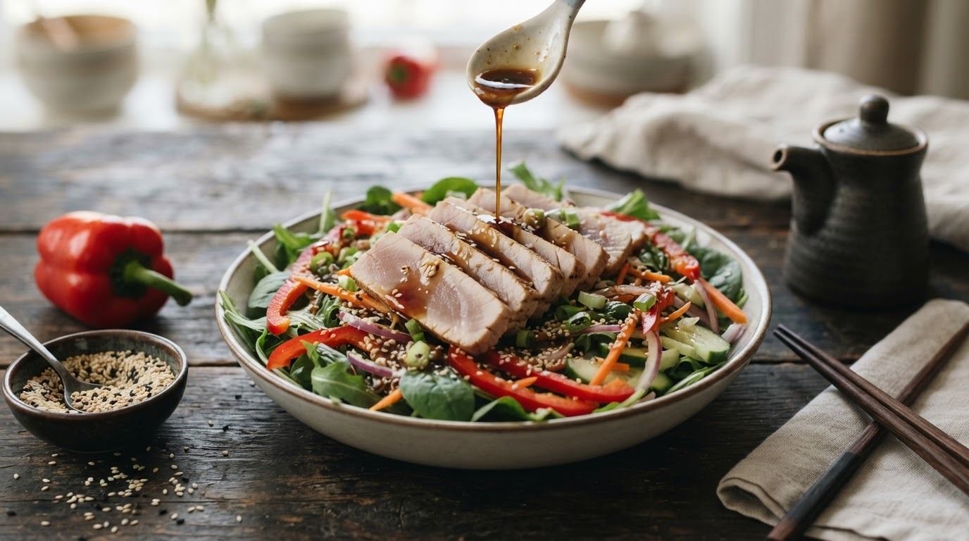 Sukiyaki salade met verse tonijn