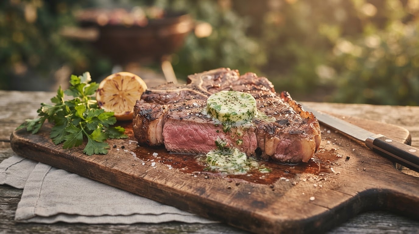 T-bone-steak met kruidenboter