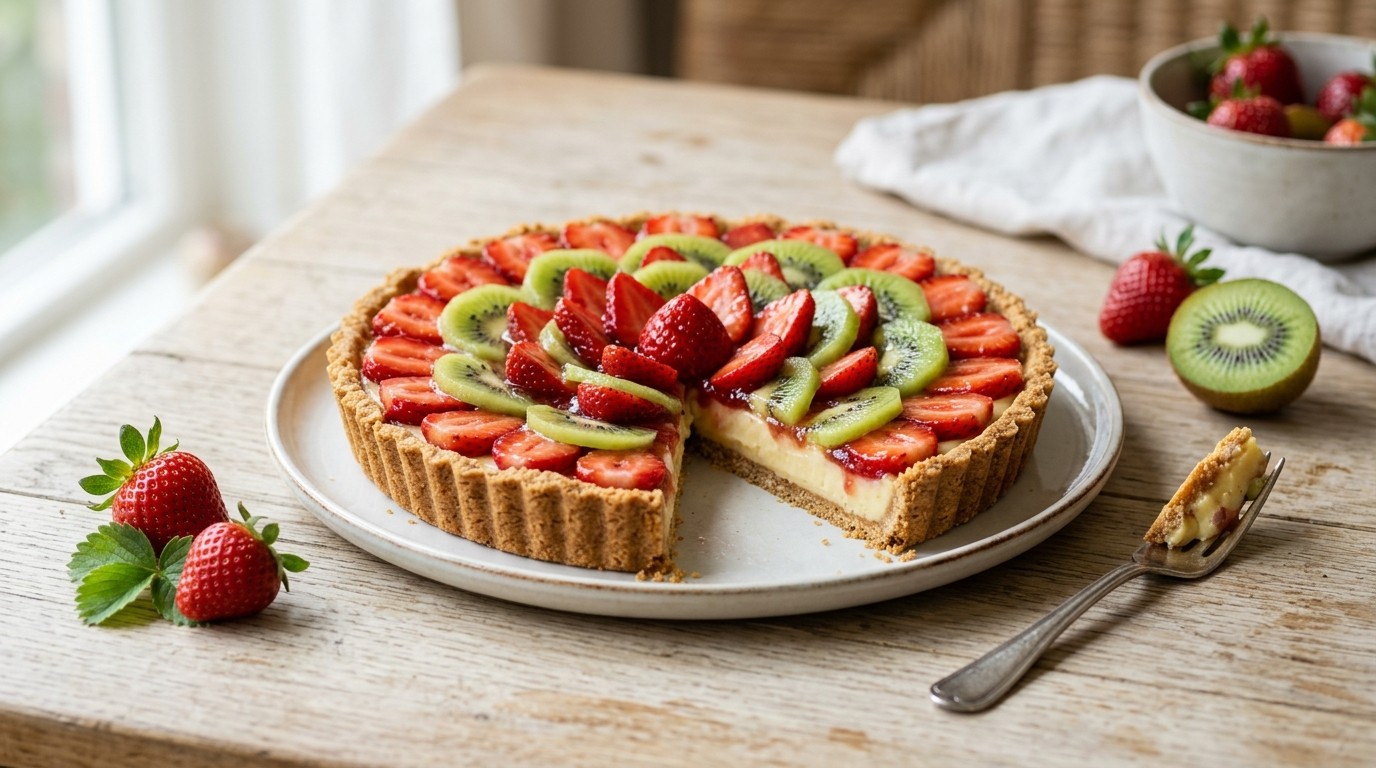 Taart Aardbeien met Kiwi