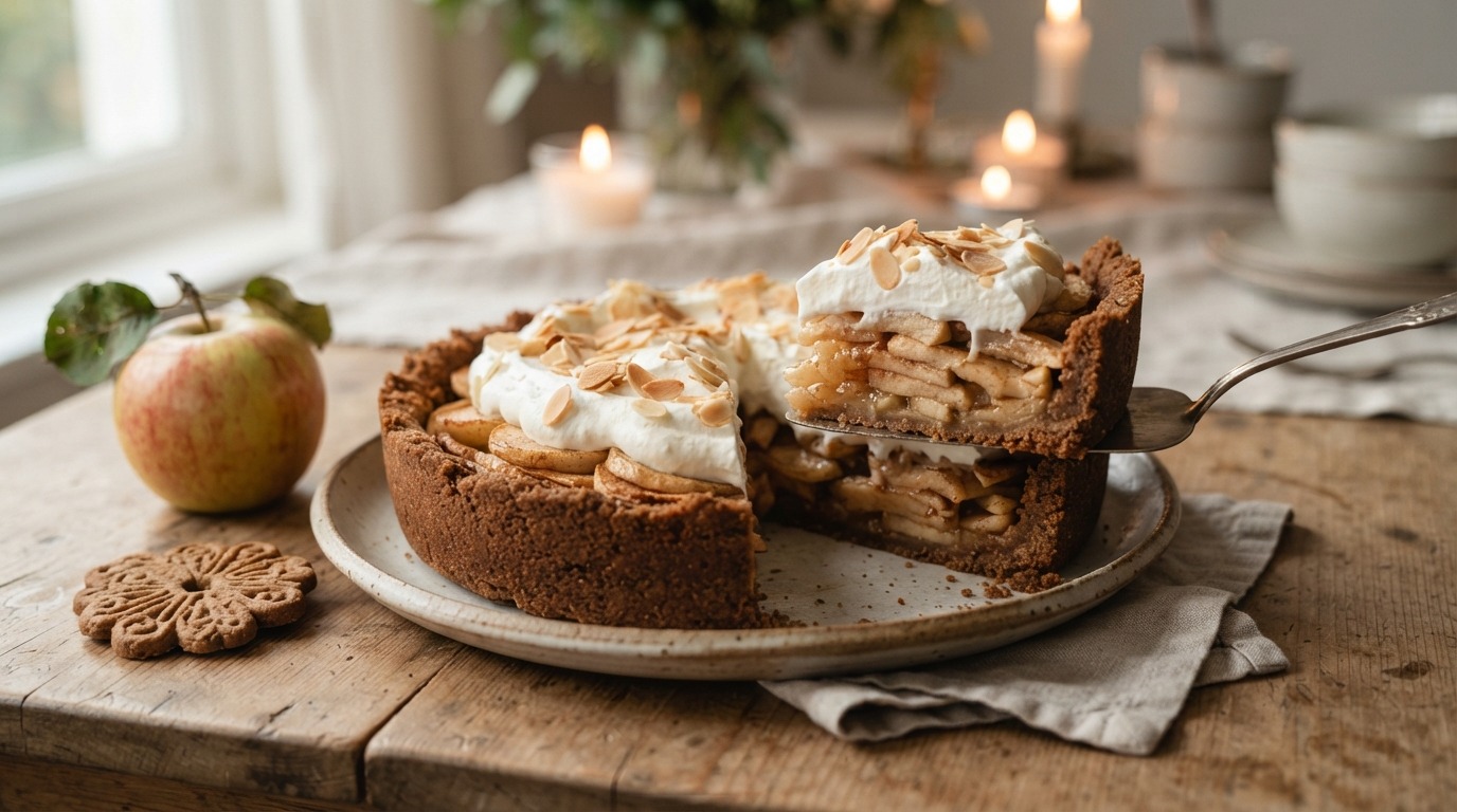 Taart Appel met speculaas