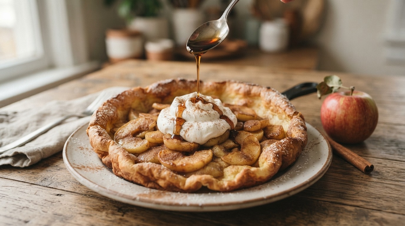 Taart Appelpannekoek met slagroom