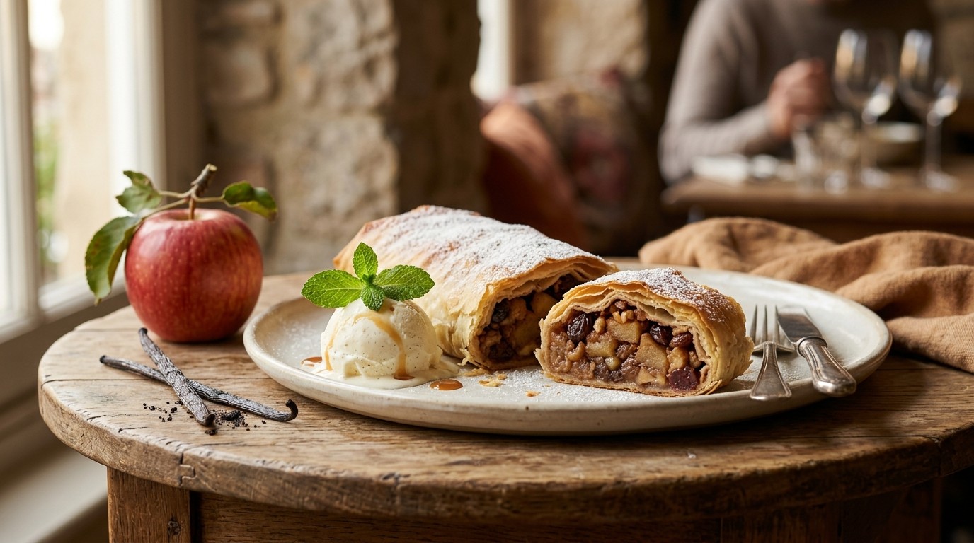 Taart Appelstrudel, beroemd recept