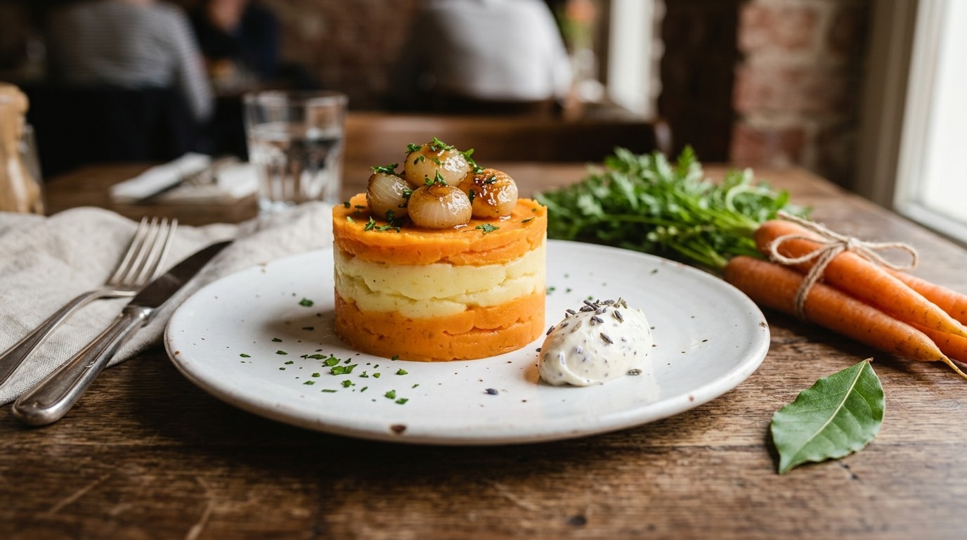 Taartje van ongehutste pot met lavendelmayonaise