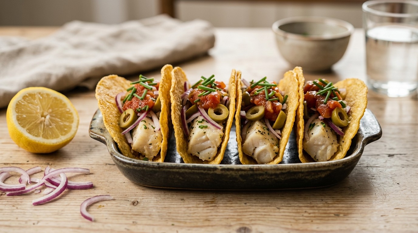 Tacoschelpen met tomatensaus