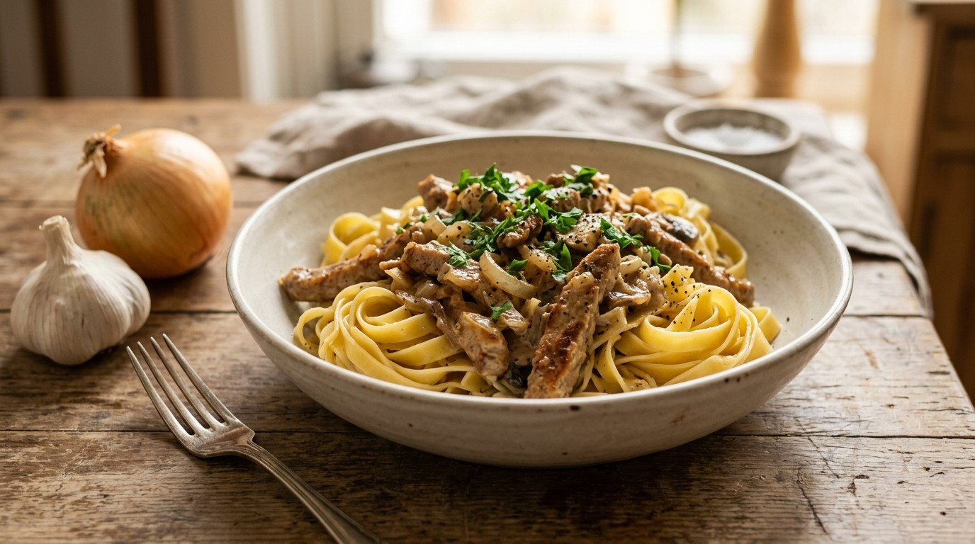 Tagliatelle met een romige ragout